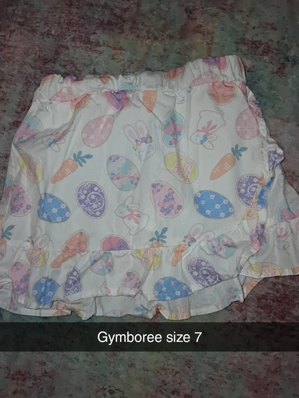 Gymboree White Skort with Pastel Easter Egg & Carrot Print